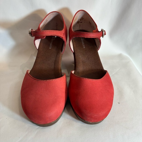EL NATURALISTA Sz 38 Mary Jane Shoes Sandals Chunky Heels Leather Rounded Toe - Picture 2 of 16